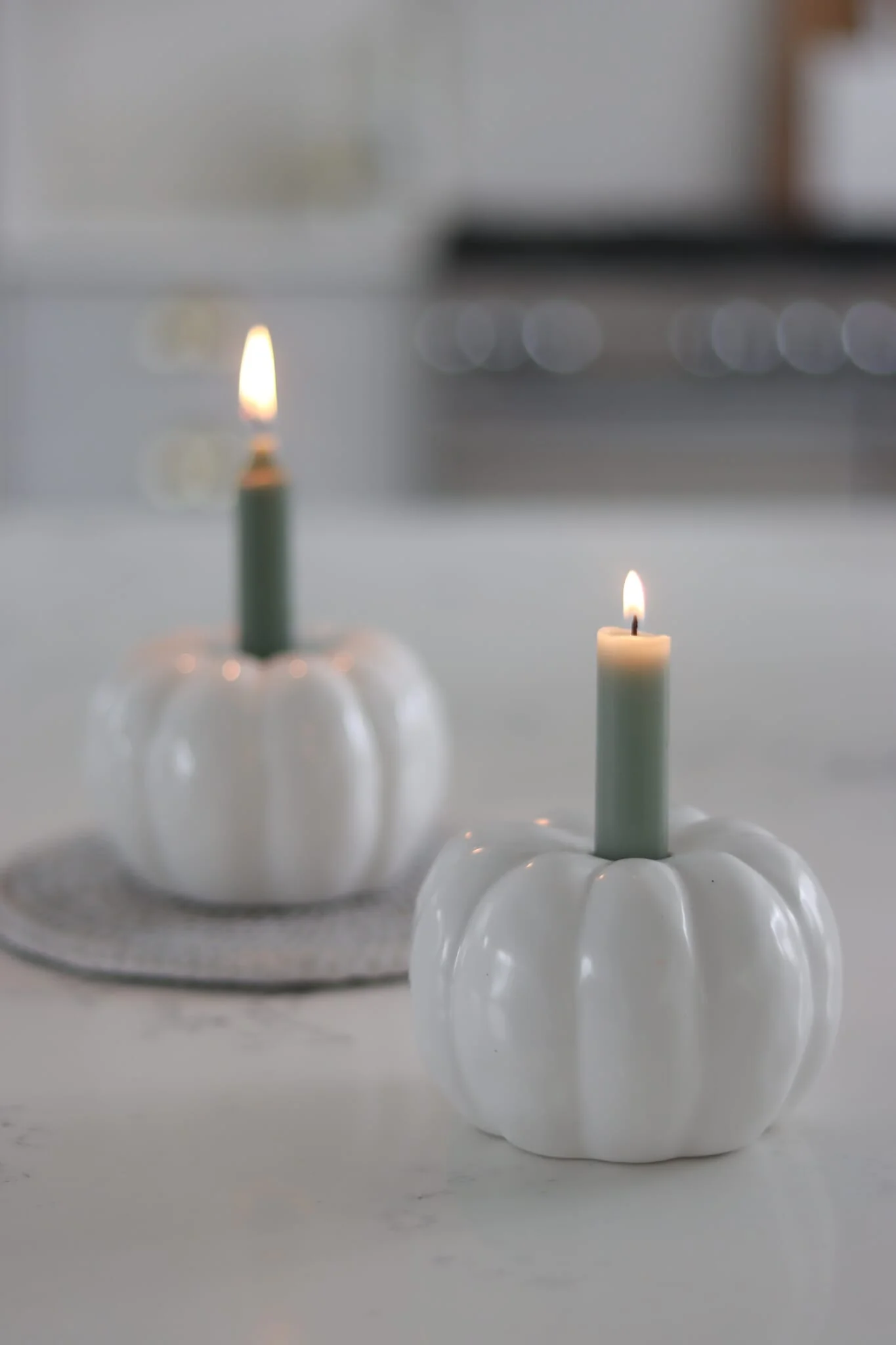 Set of 2 Pumpkin Candle Holders - Image 3