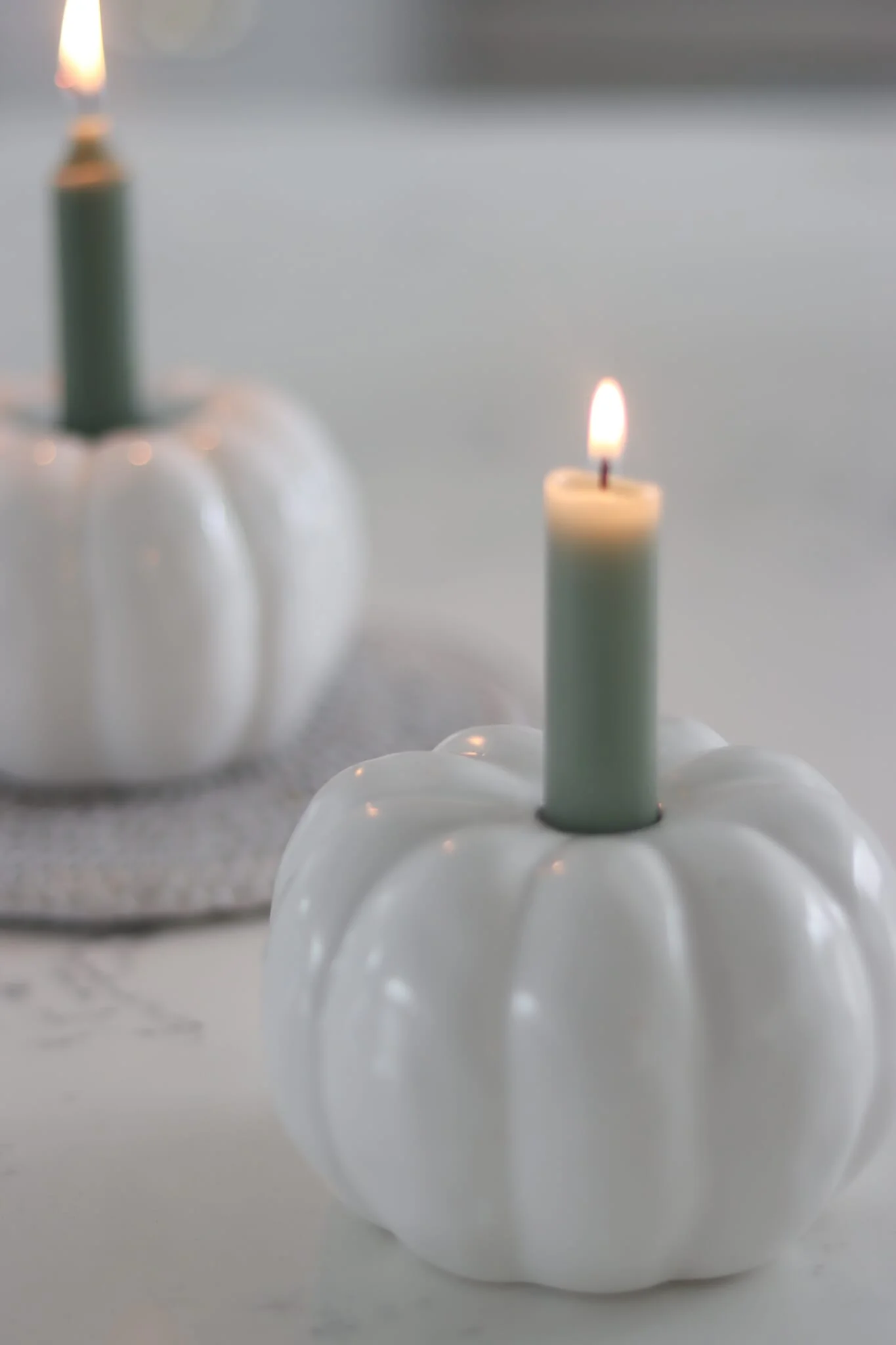 Set of 2 Pumpkin Candle Holders - Image 4
