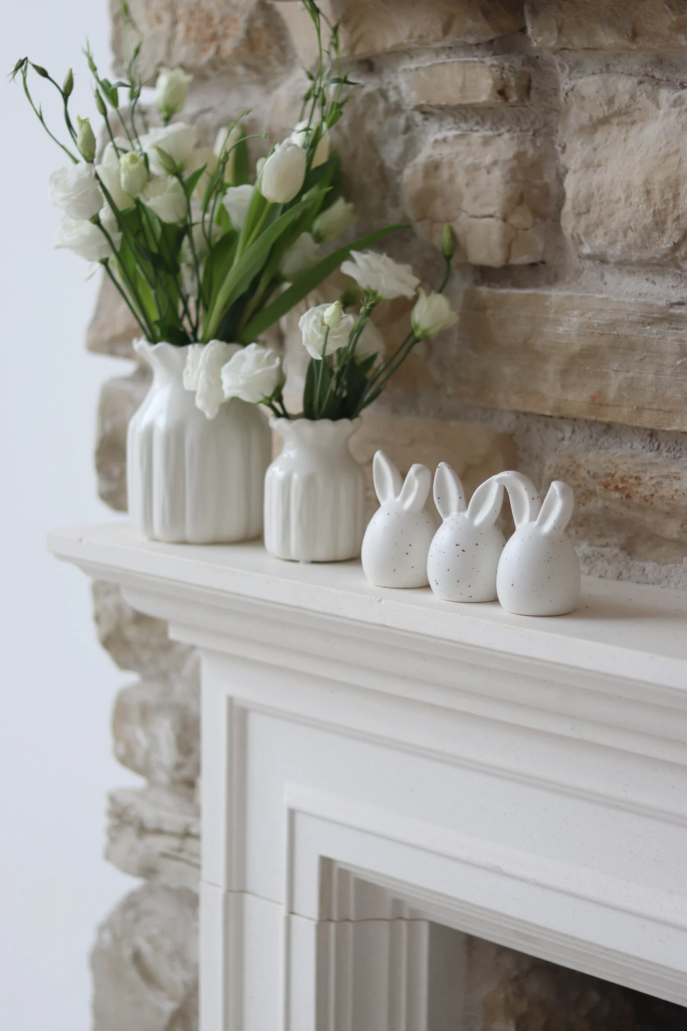 Set of 2 Scalloped Ceramic Vases - Image 3
