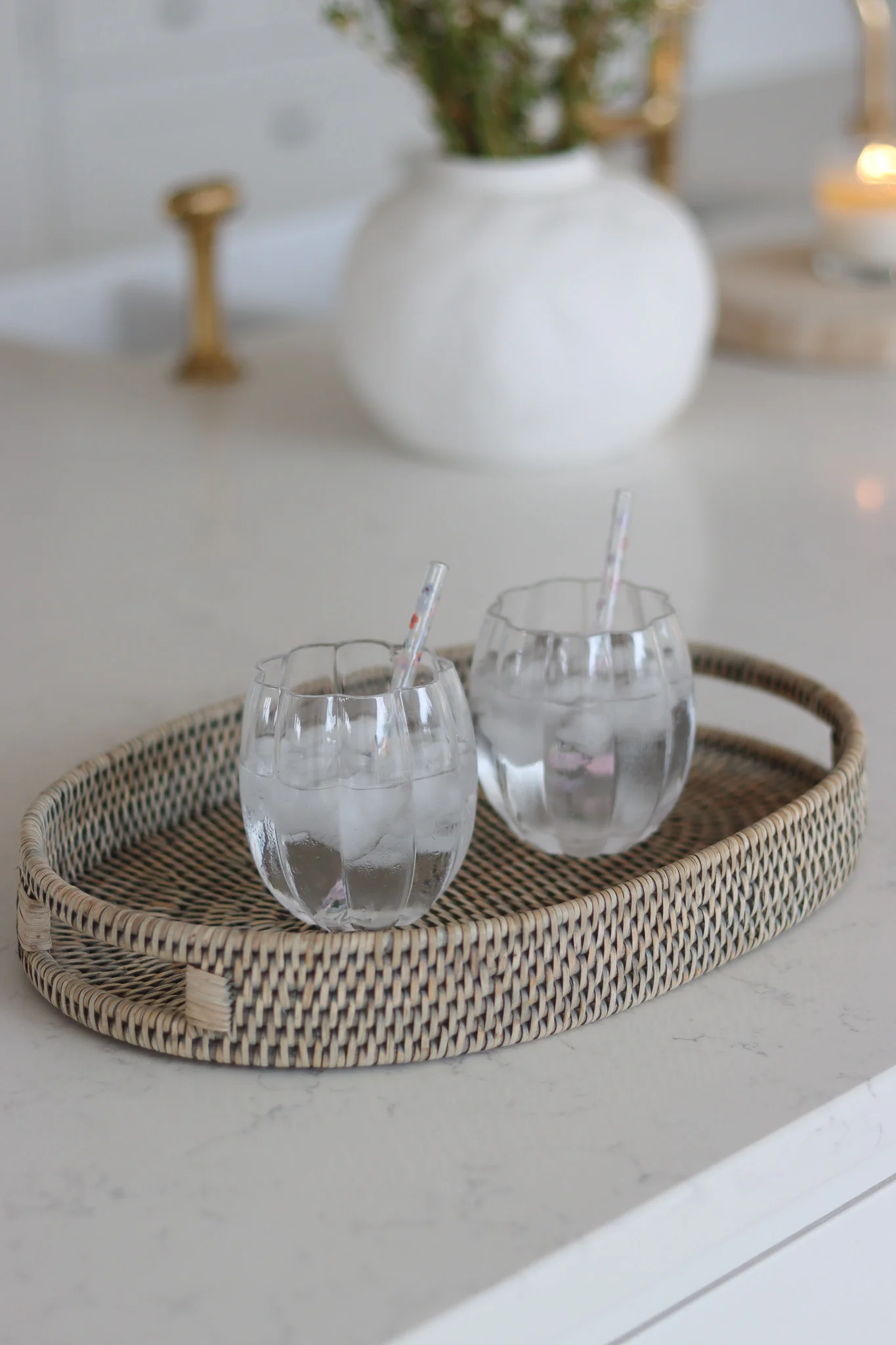 Set of 2 Scalloped Glass Tumblers - Image 2