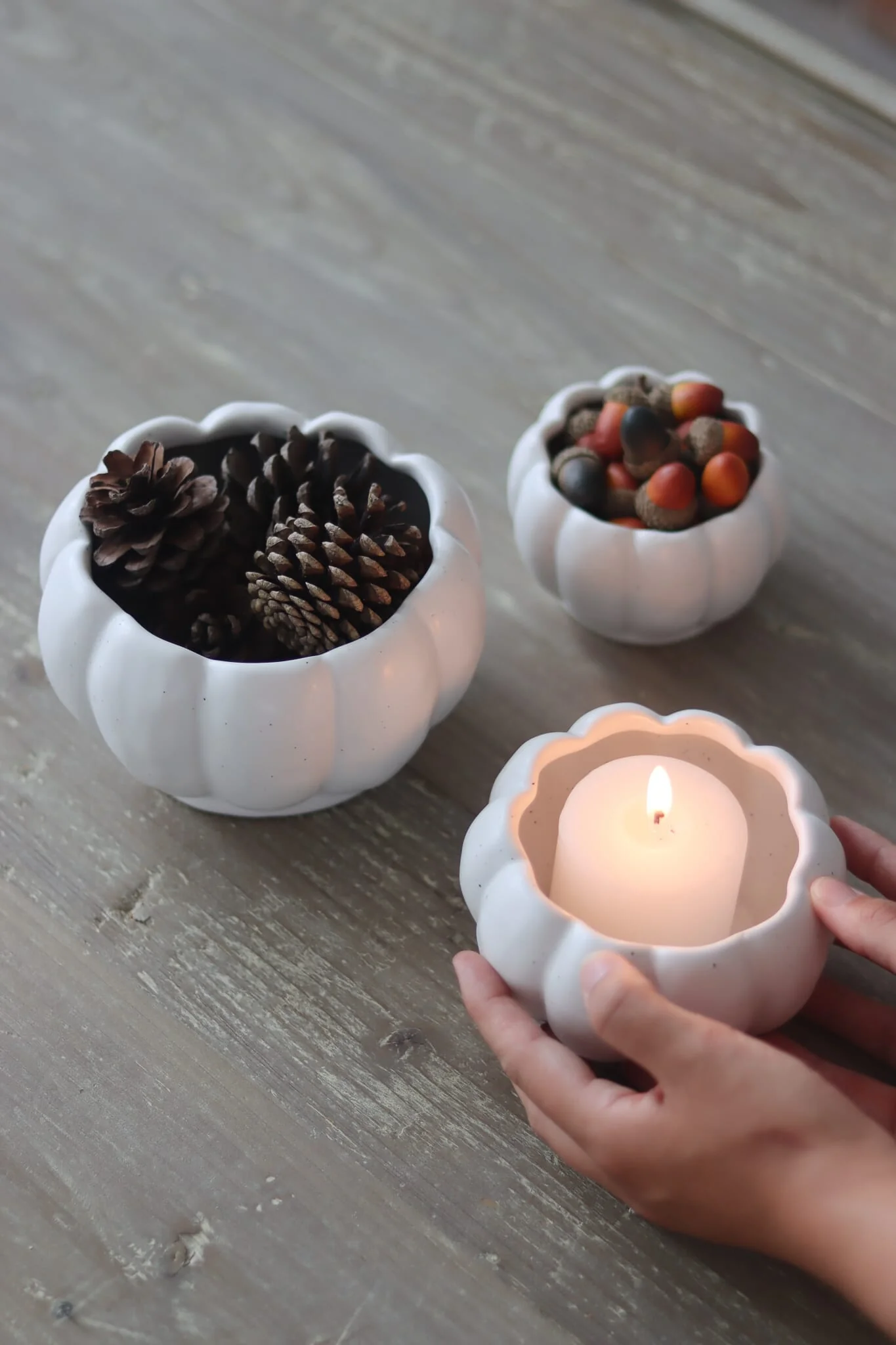 Set Of 3 Ceramic Pumpkin Pots - Image 2