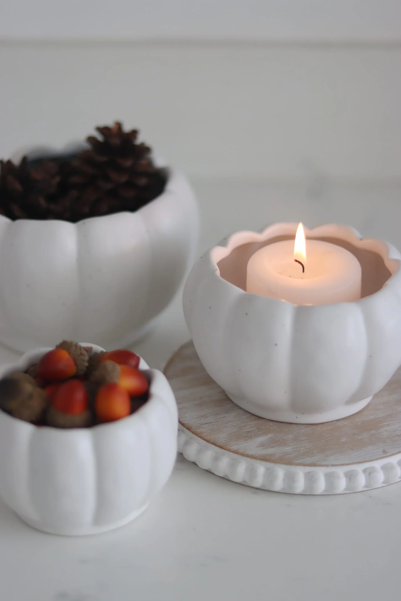 Set Of 3 Ceramic Pumpkin Pots - Image 3