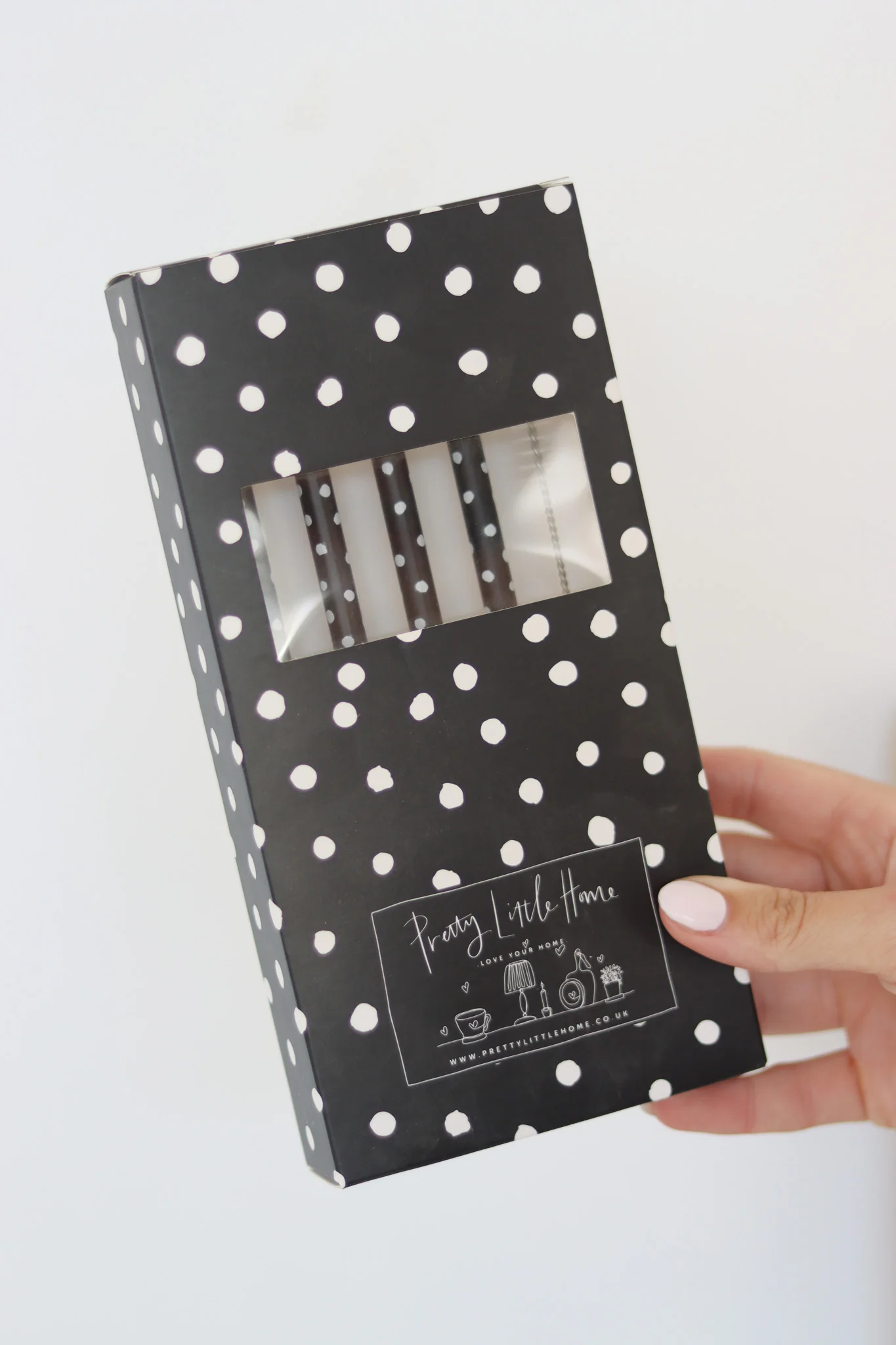 Set Of 4 Black Stainless Steel Straws - Polka Dot - Image 3