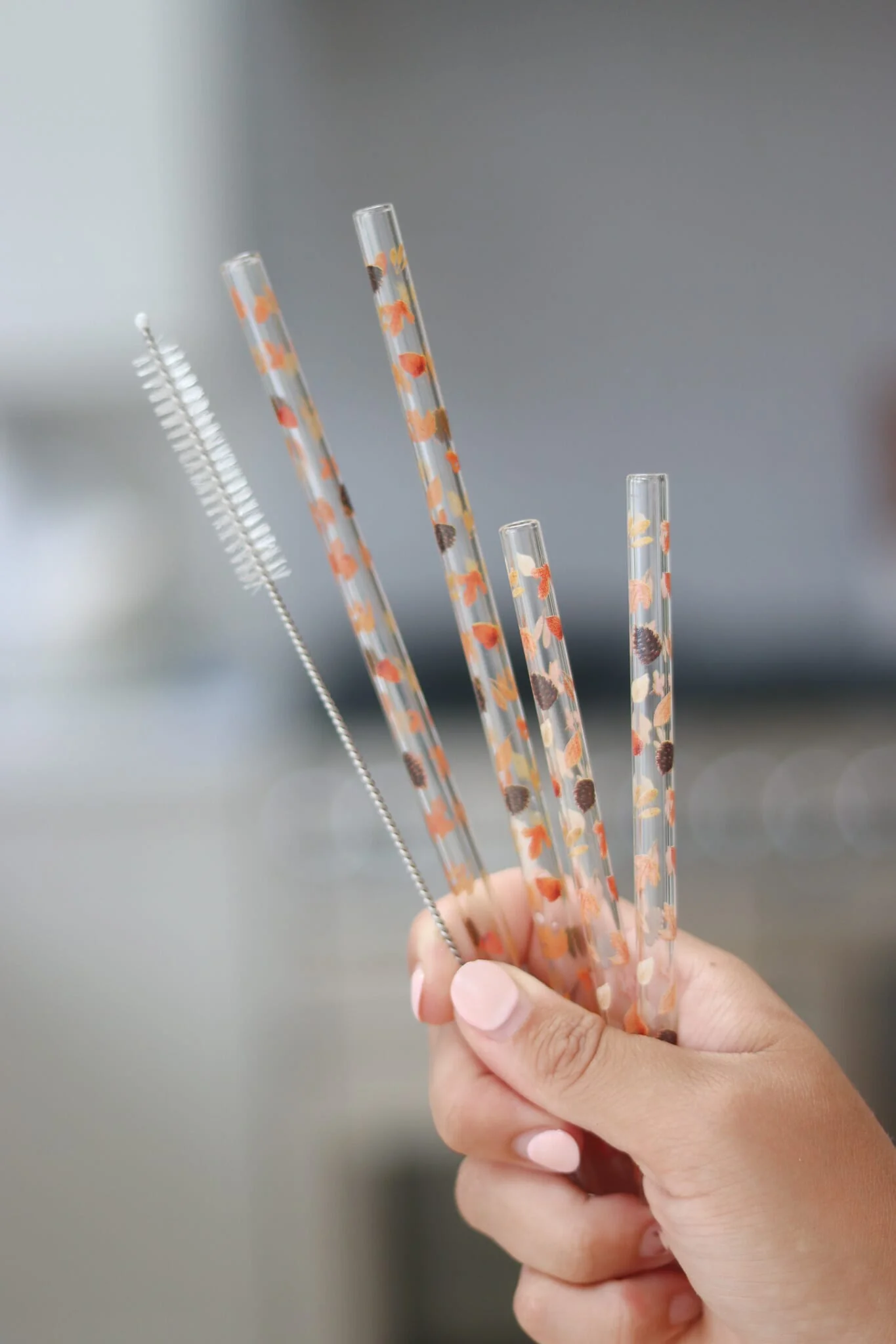 Set Of 4 Glass Straws - Autumn - Image 2