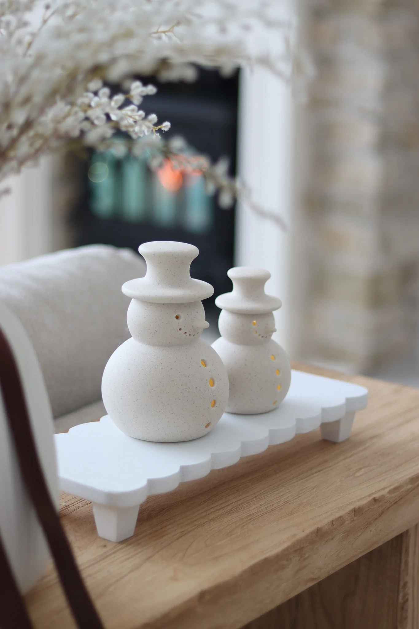 Snowman Scalloped Tray Bundle