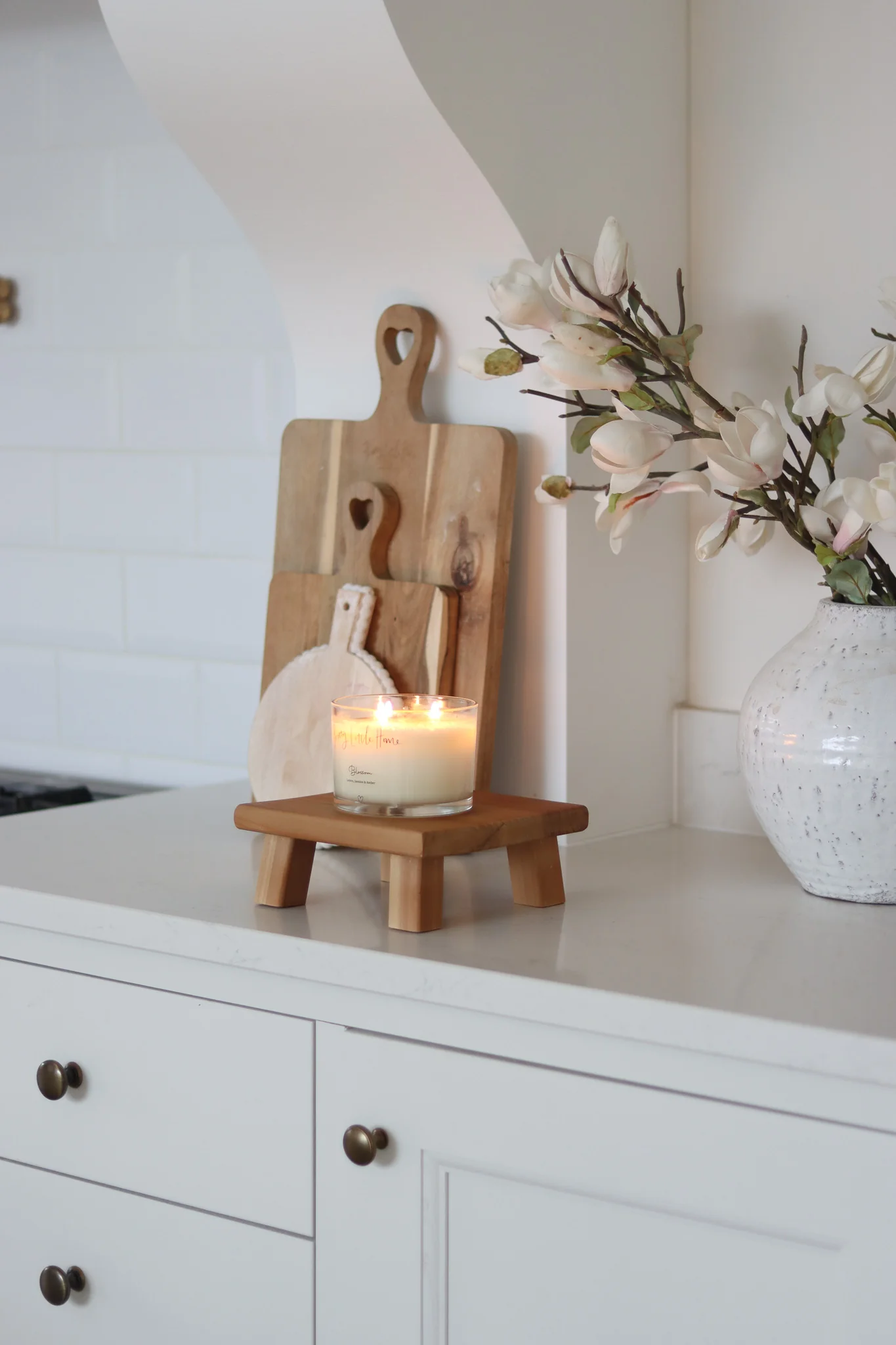 Square Wooden Stool - Natural - Image 3