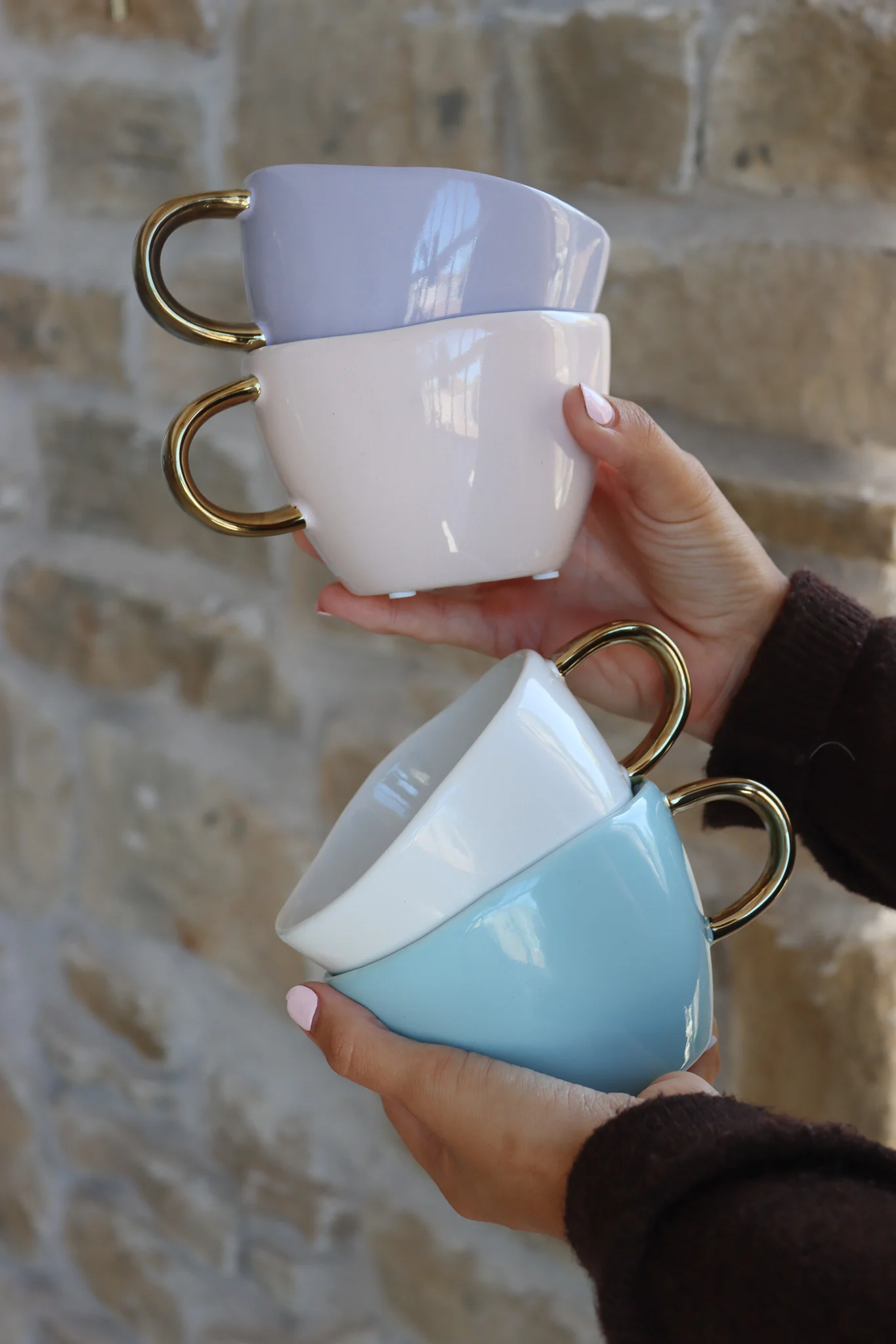 Summer Pastel Ceramic Mug Set – 4 Piece