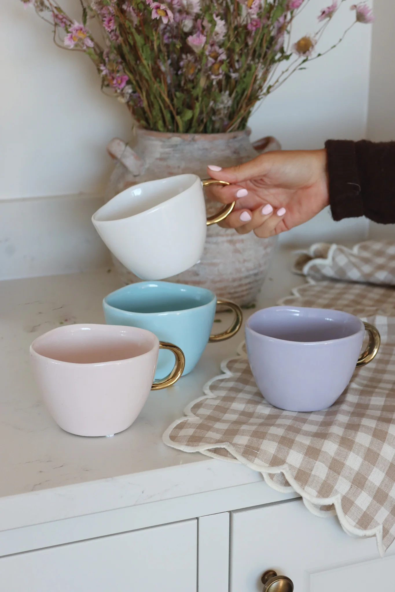 Summer Pastel Ceramic Mug Set – 4 Piece - Image 2