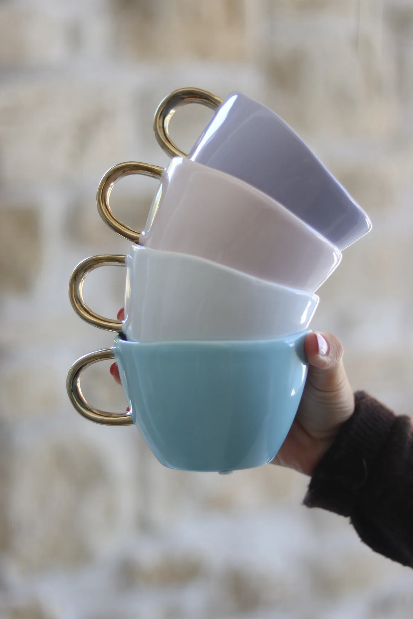 Summer Pastel Ceramic Mug Set – 4 Piece - Image 3