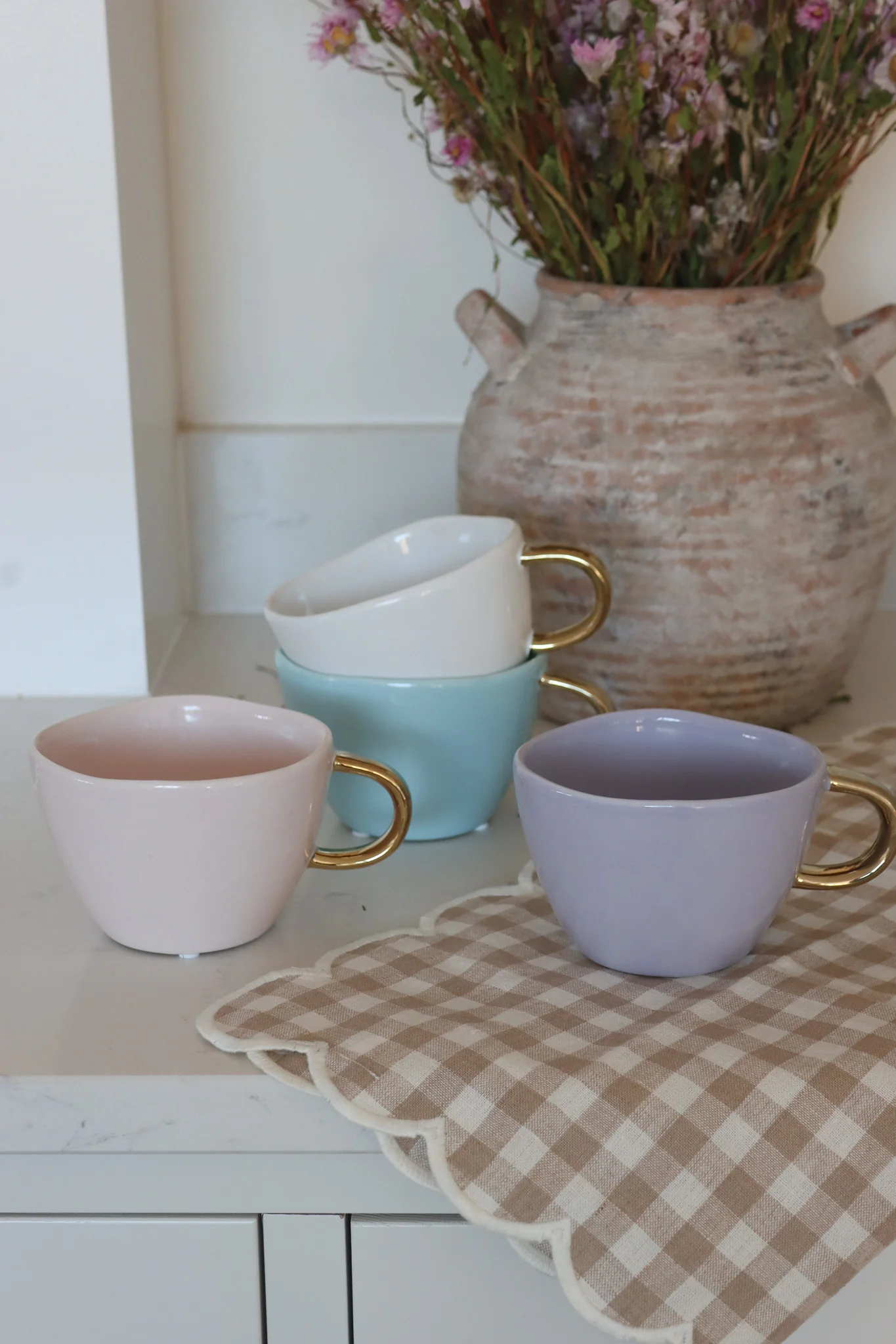 Summer Pastel Ceramic Mug Set – 4 Piece - Image 4
