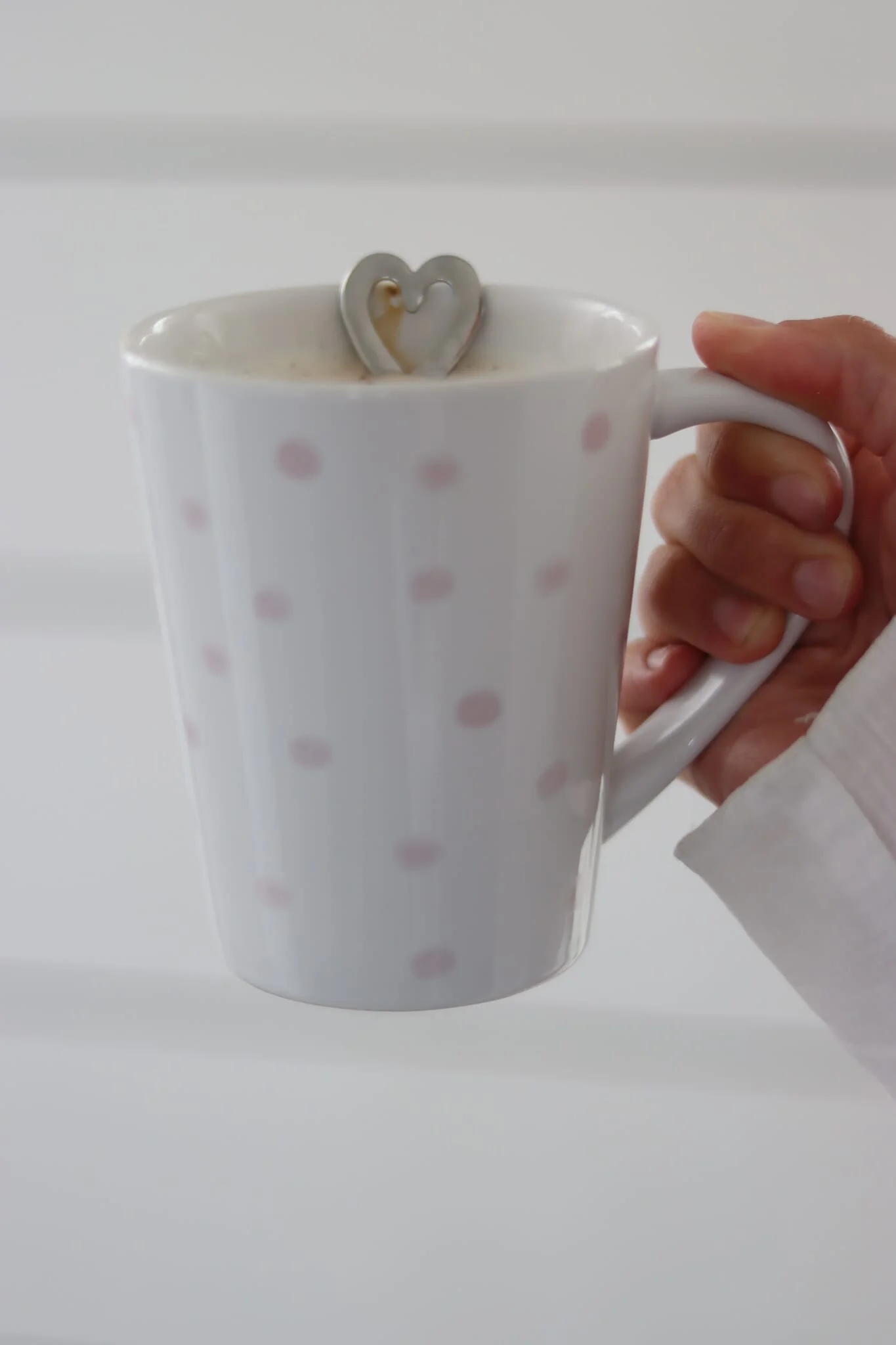 Tall Stoneware Mug - Pink Dots - Image 3